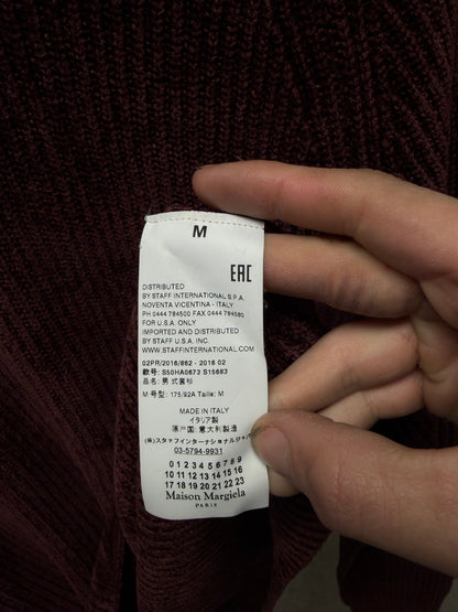 SS2016 Maison Margiela ‘Velvet Red’ Ribbed Knit Sweater