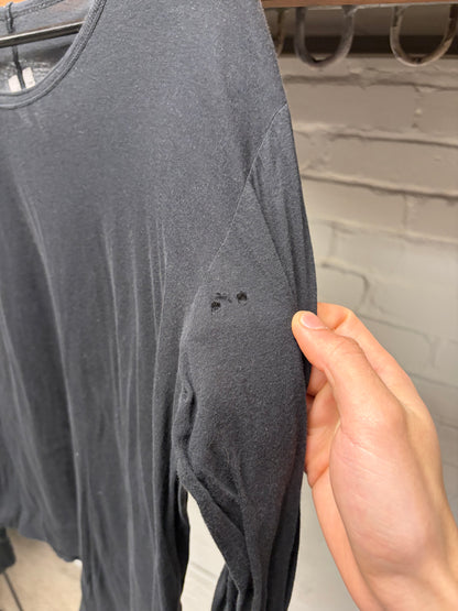 SS2021 Rick Owens ‘Phlegethon’ Black Split Seam Sheer Long Sleeve Shirt