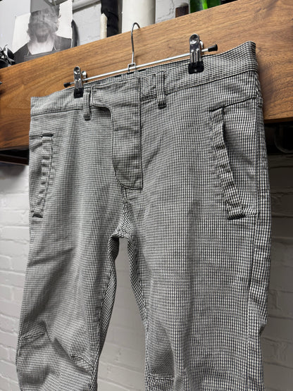 Balmain Black/White ‘Houndstooth’ Patterned Biker Skinny Jeans