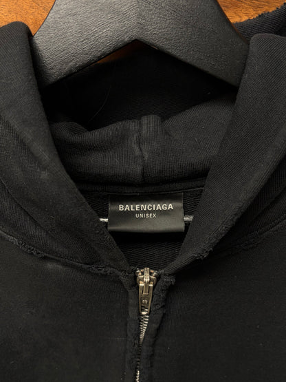 AW2023 Balenciaga ‘Heavy Metal’ Mud/Thrash Distressed Zip Up Hoodie