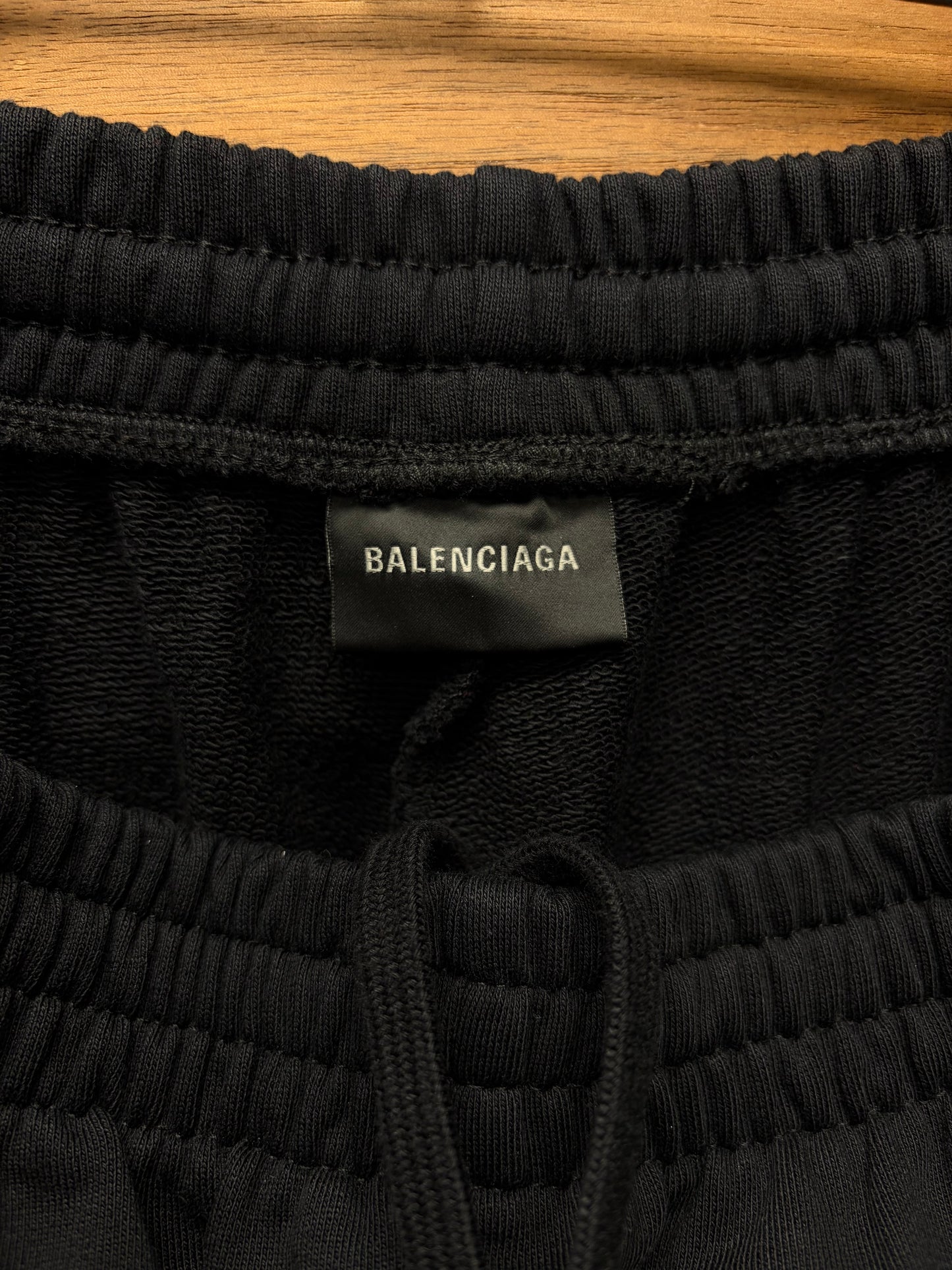 AW2022 Balenciaga ‘Size Sticker’ Black Wide Leg Sweatpants