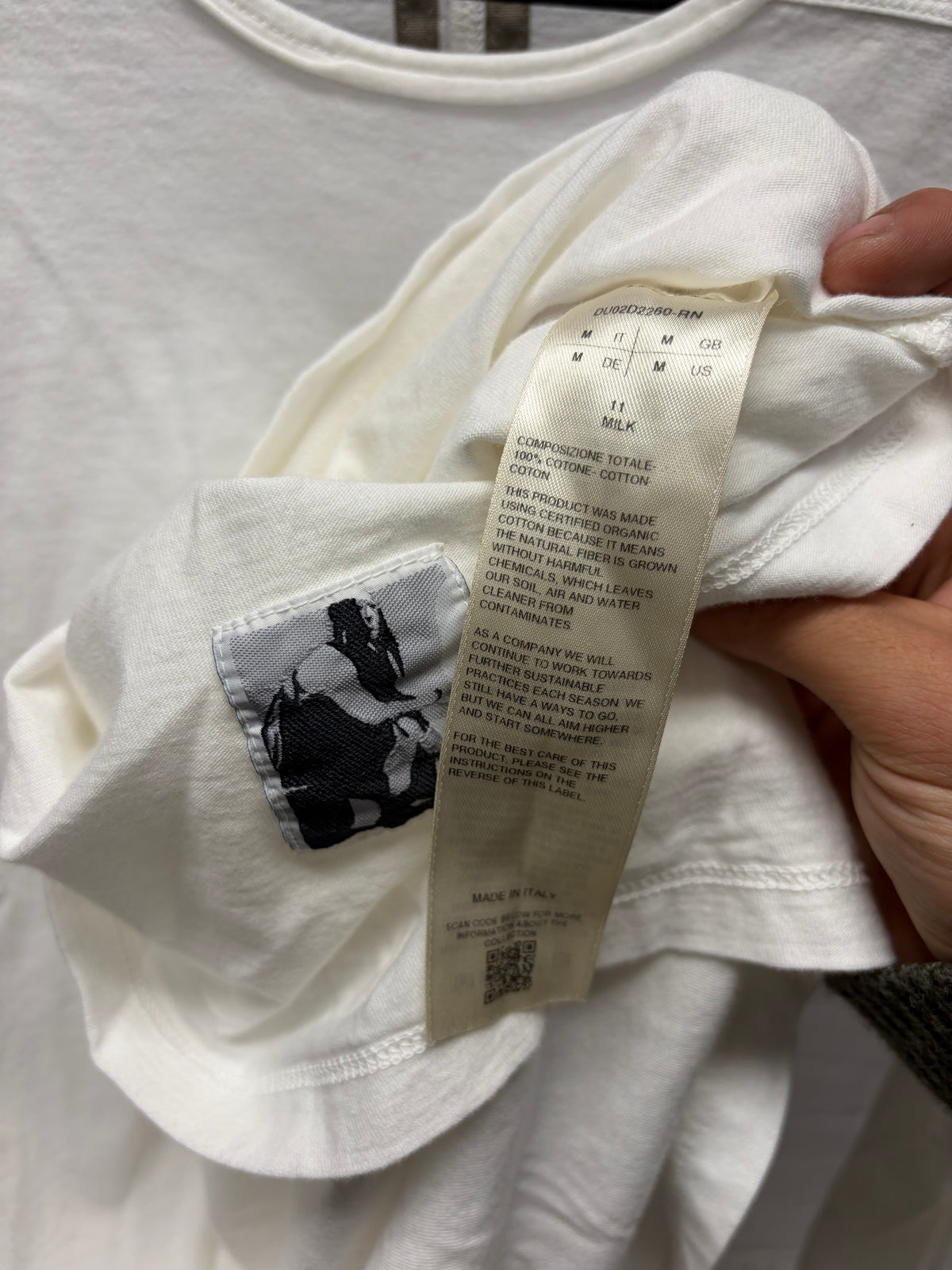 Rick Owens DRKSHDW Milk Cotton ‘Level’ Long Sleeve T-Shirt