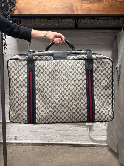 Vintage 1980s Gucci ‘Guccisima’ Monogram Top Handle Canvas Extra Large Luggage Bag