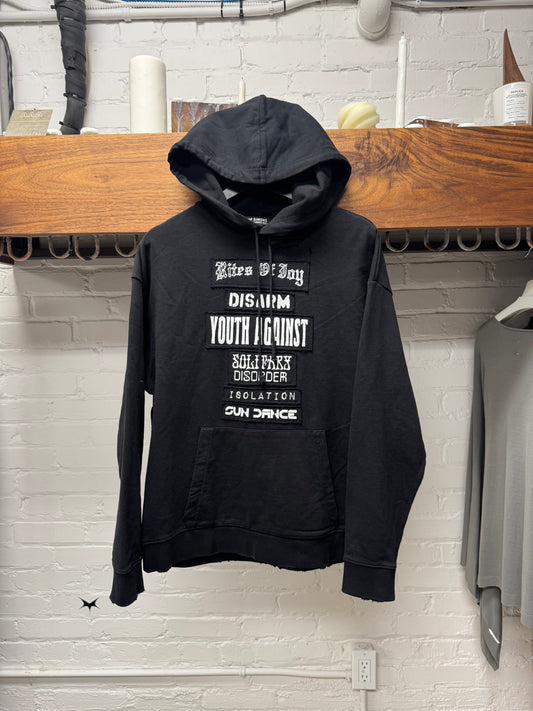 SS2021 Raf Simons ‘Isolation’ Patch Distressed Hoodie