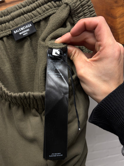 2022 Balenciaga ‘Campaign Logo’ Forest Green Wide Leg Sweatpants