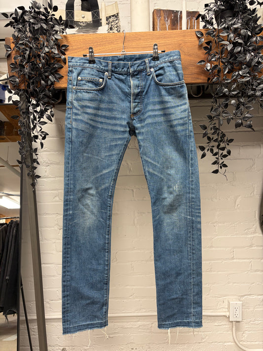 AW2008 Dior Homme ‘Clawmark’ Washed Blue Skinny Jeans