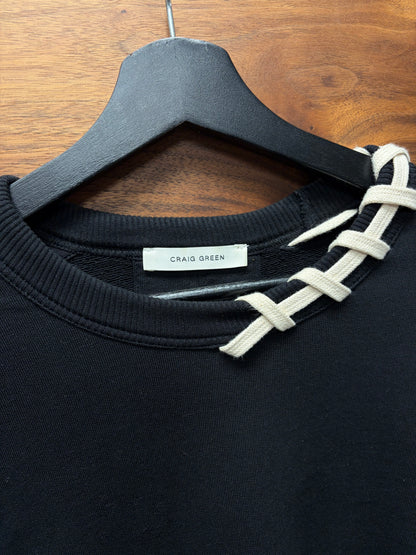 Craig Green ‘Rope Lace’ Black Crewneck Sweatshirt
