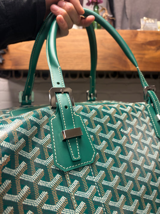 Goyard ‘Boeing 55’ Green Canvas Monogram Weekender Duffle Bag