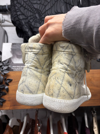Maison Margiela Marbled White Leather ‘Future’ High Top Sneakers