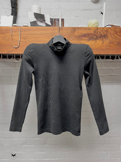 2023 Balenciaga ‘Padded Shoulder’ Mock Neck Long Sleeve Shirt
