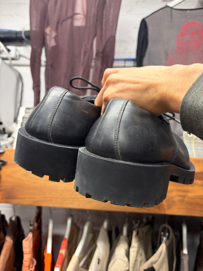 Balenciaga ‘Steroid’ Oversized Black Leather Derbys