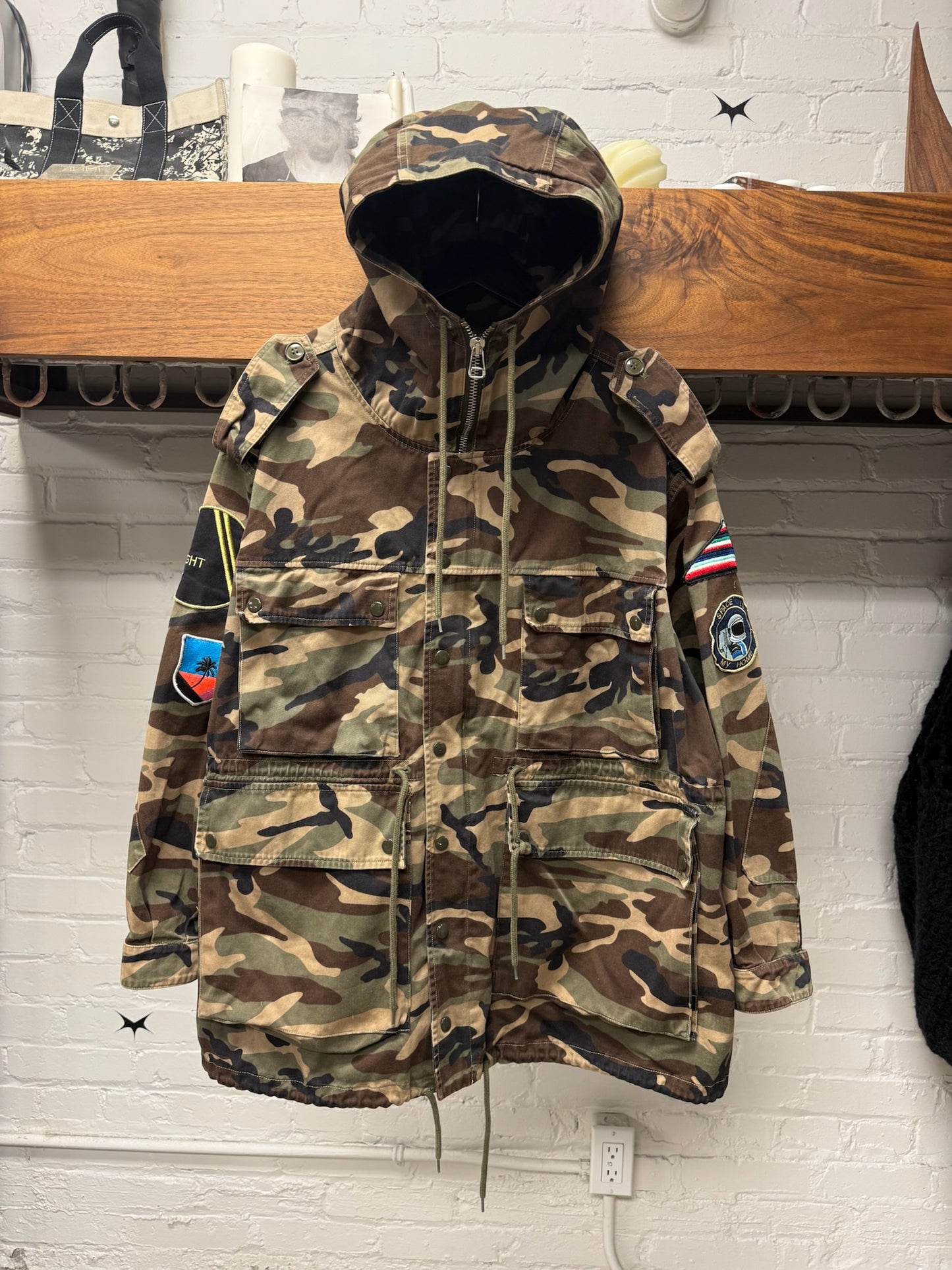 AW2015 Saint Laurent by Hedi Slimane ‘Rocket Ship’ Patched Military Jacket