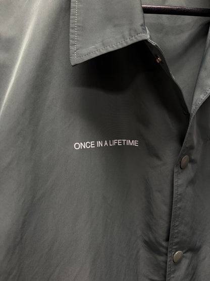 SS2022 Undercover ‘Once in a Lifetime’ Green Nylon Short Sleeve Camp Collar Shirt
