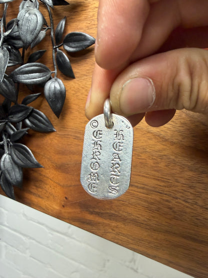 Chrome Hearts Cemetery Cross ‘New York’ Store Exclusive .925 Silver Dog-Tag Pendant