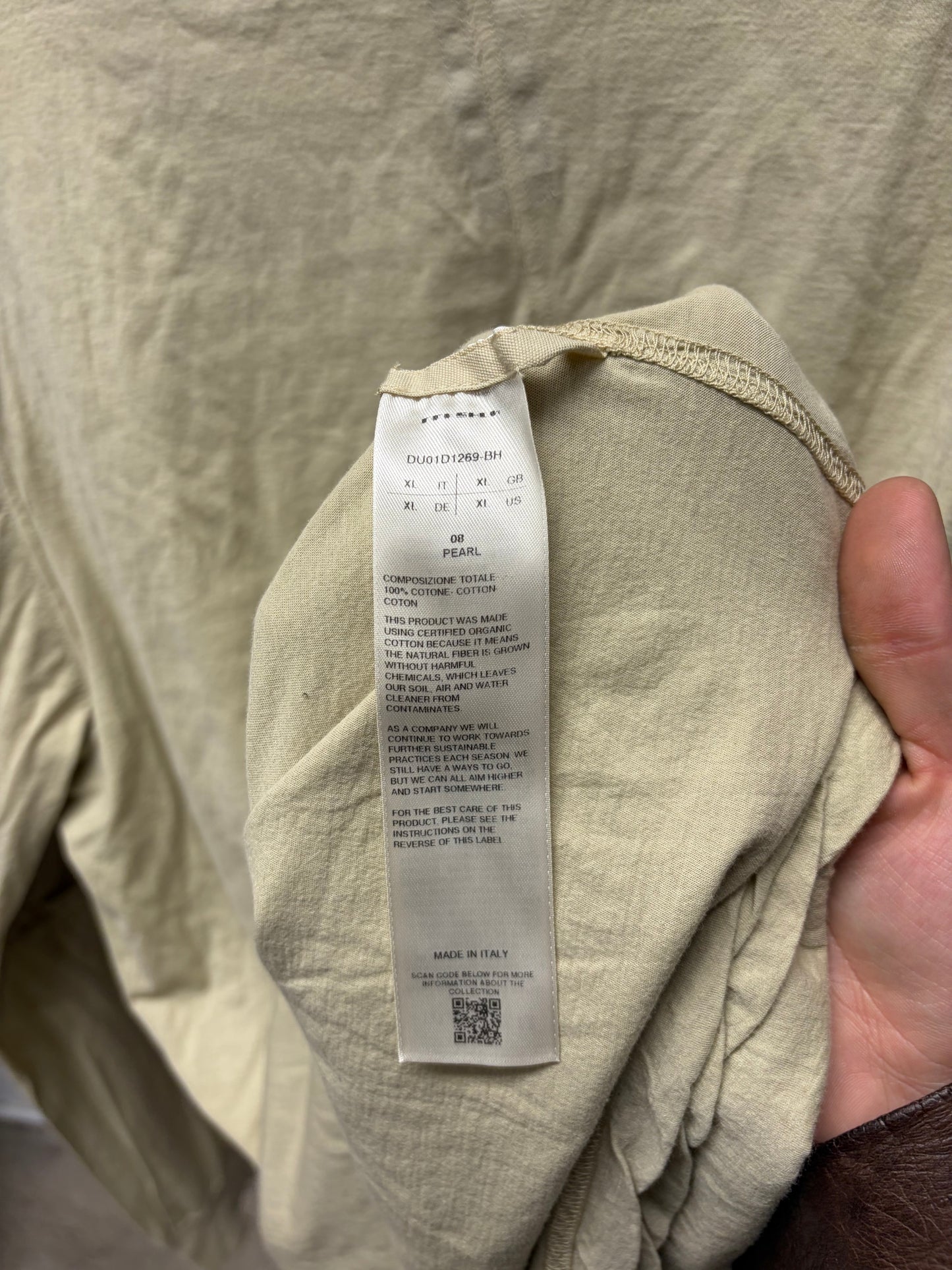Rick Owens DRKSHDW ‘Hustler’ Pearl Layered Long Sleeve Shirt