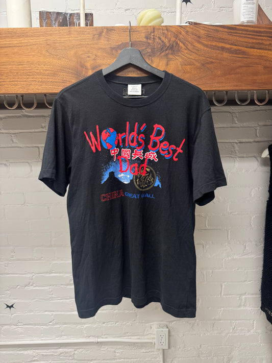 AW2019 Vetements ‘World’s Best Dad’ Great China Wall Black T-Shirt