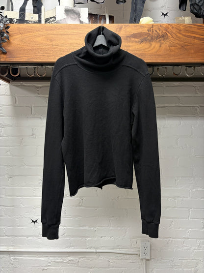 2024 Rick Owens x Moncler Black ‘Badge Logo’ Roll Neck Sweater
