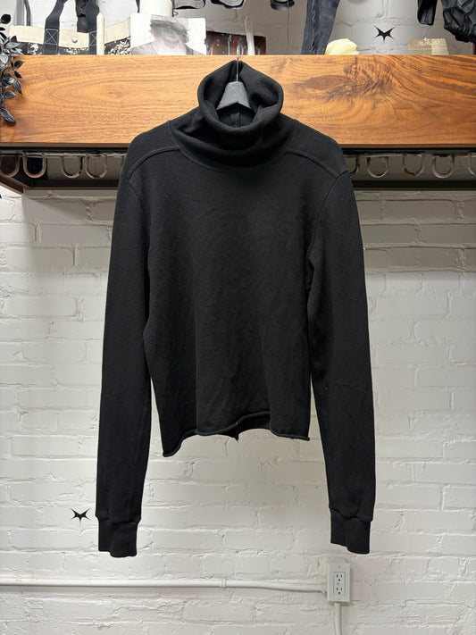 2024 Rick Owens x Moncler Black ‘Badge Logo’ Roll Neck Sweater