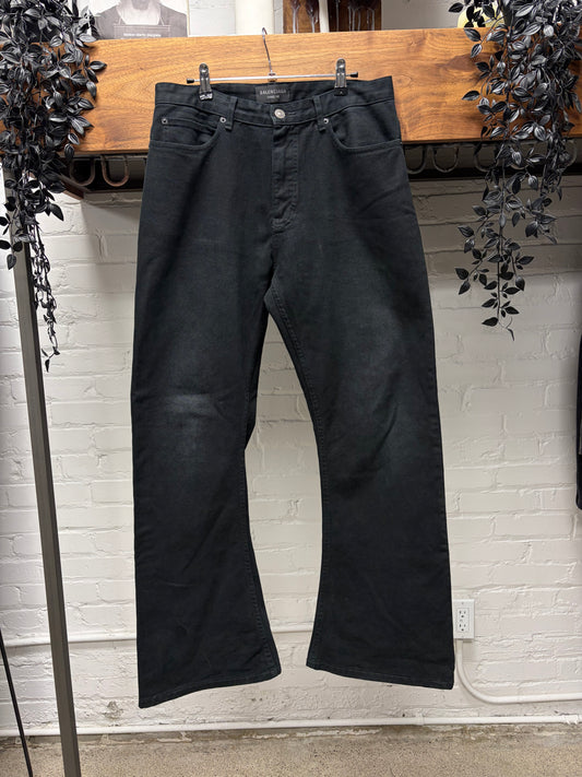 2023 Balenciaga ‘Flared Cut’ Black Bootcut Denim