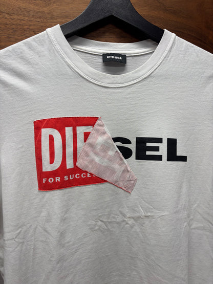 Diesel ‘Tape Logo’ White Graphic T-Shirt