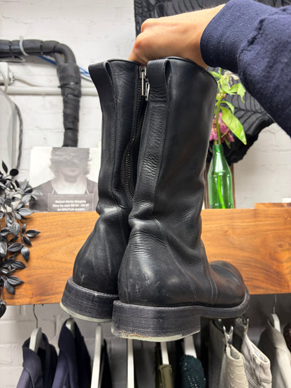 Rick Owens ‘Creeper’ Black Leather ‘Goodyear Sole’  Combat Boots