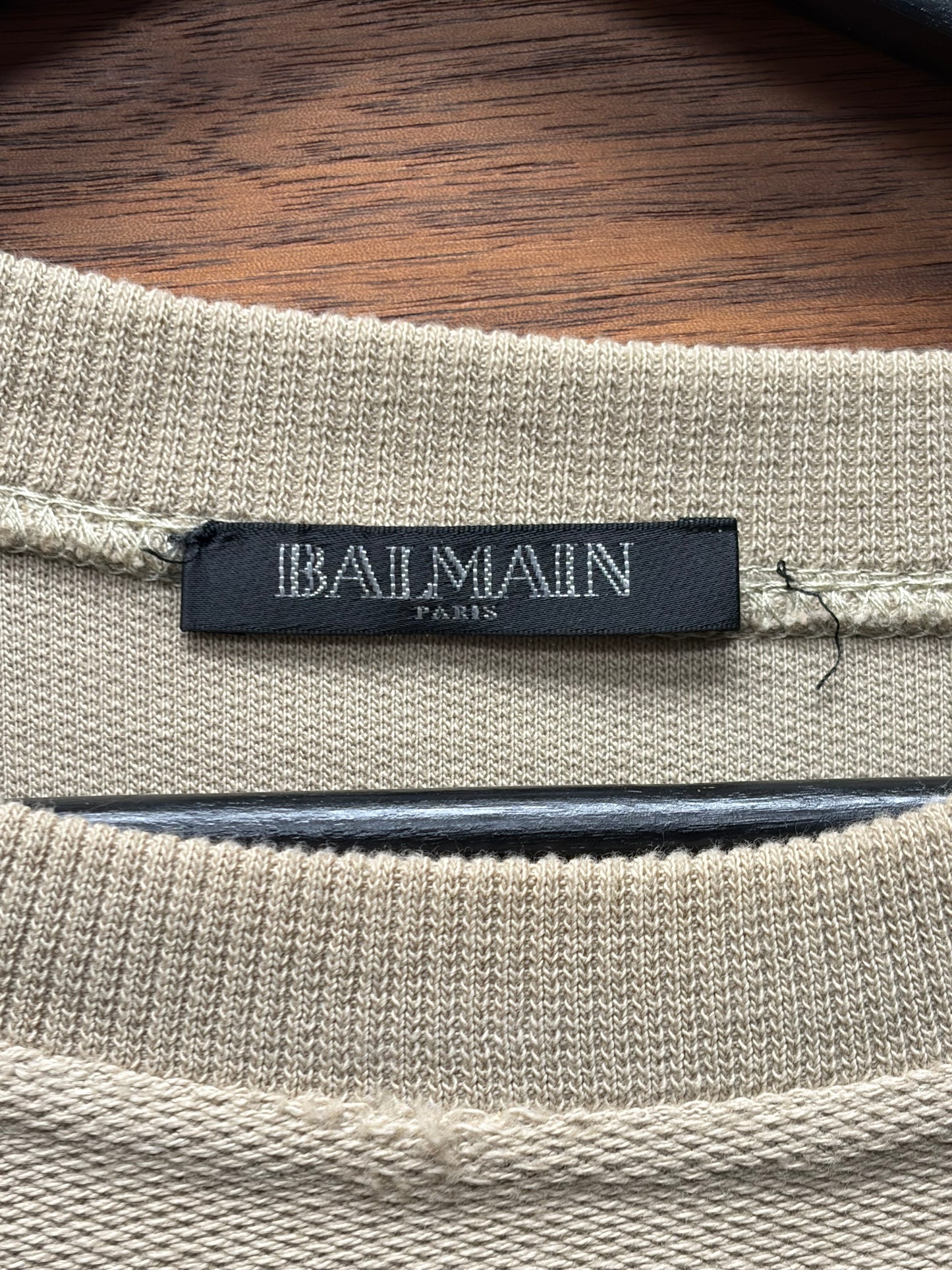 Balmain ‘Harness Lace’ Military Inspired Tan Brown Sweatshirt