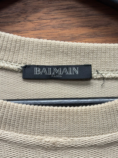 Balmain ‘Harness Lace’ Military Inspired Tan Brown Sweatshirt
