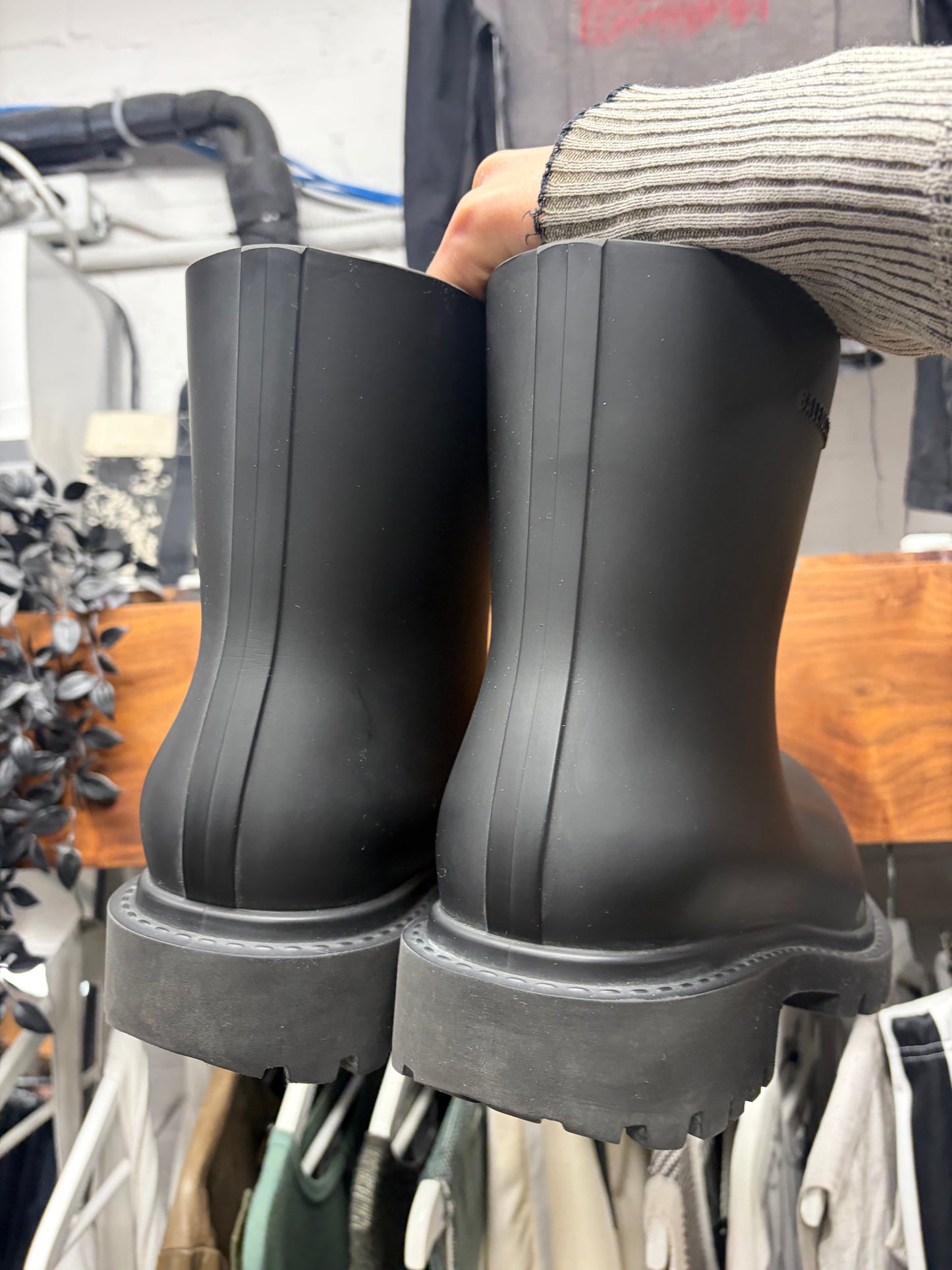 Balenciaga ‘Steroid’ Black Oversized Laceless Combat Boots