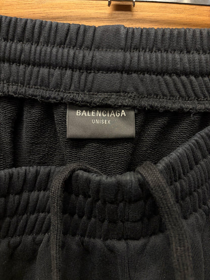 SS24 Balenciaga Black ‘Soccer Logo’ Wide Leg Drawstring Sweat Pants