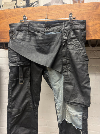 Rick Owens ‘Memphis’ Hybrid Waxed Black Denim