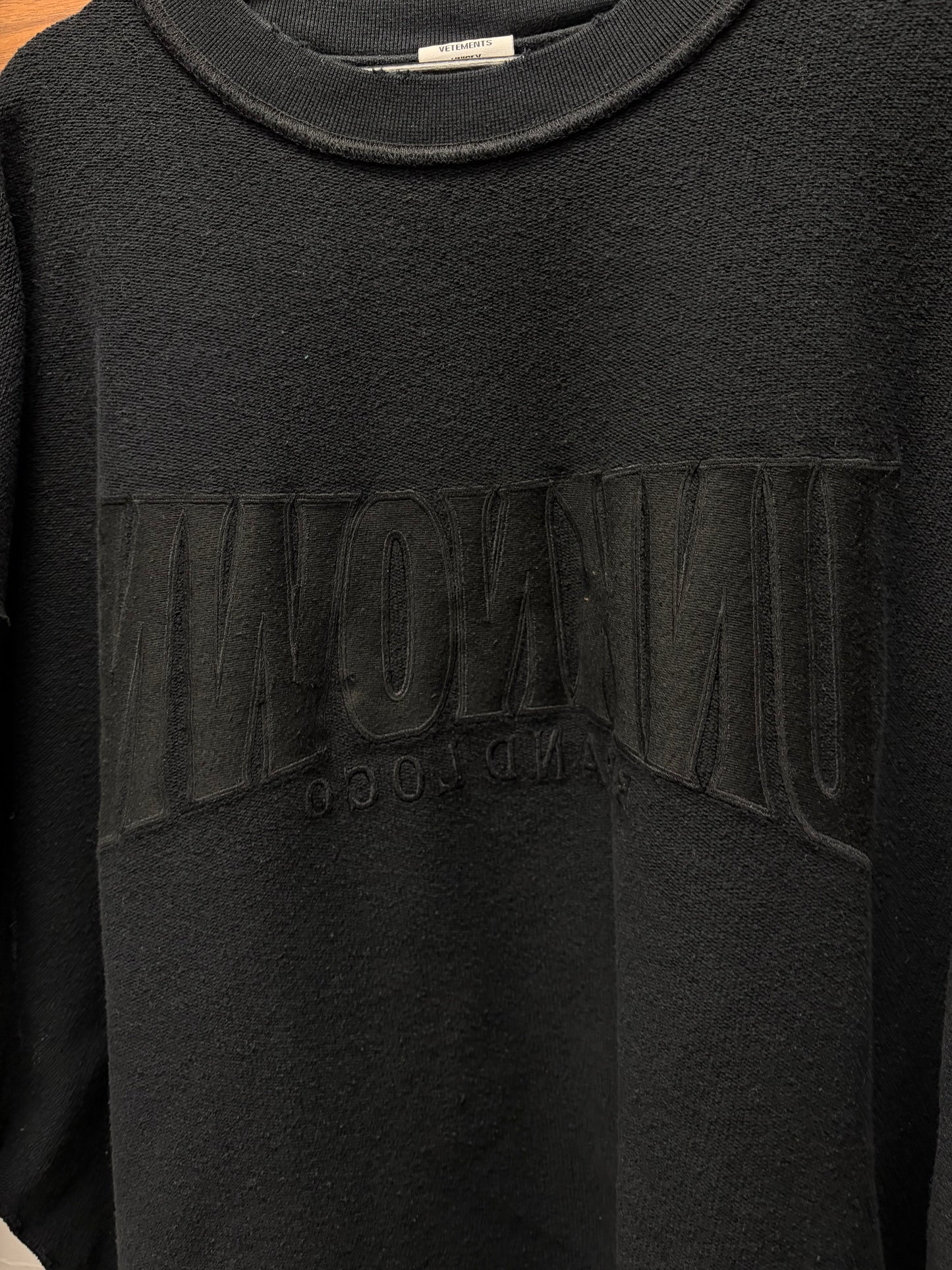 Vetements Reverse Terry Cotton ‘I Don’t Want to Be Remembered’ Short Sleeve Sweatshirt