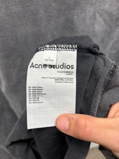 Acne Studios ‘Patch Logo’ Stone Washed Grey Oversized T-Shirt