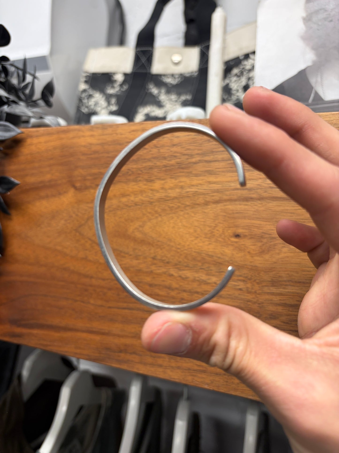Maison Margiela 925 Silver Engraved Logo Cuff Bracelet