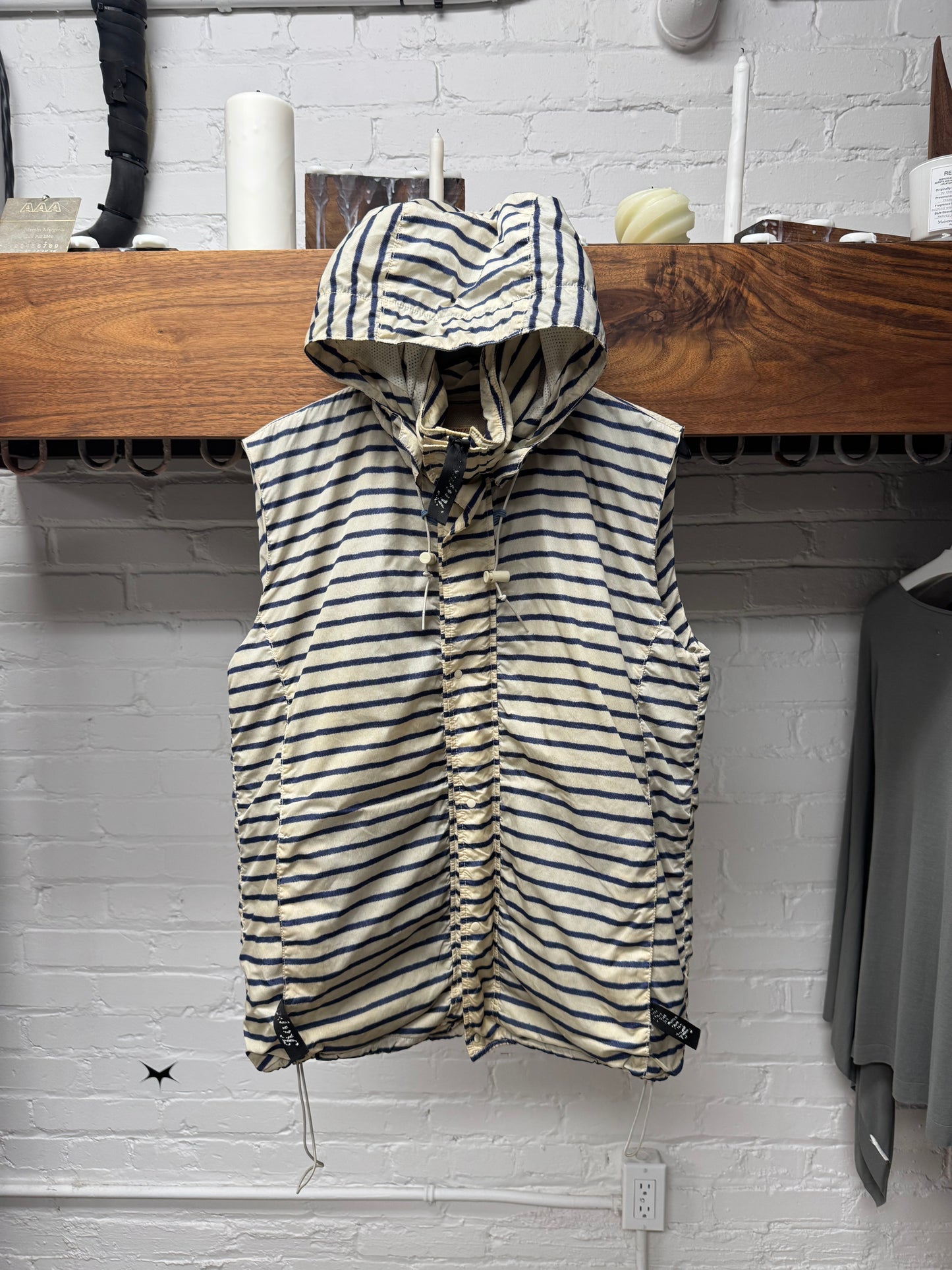 Kapital Striped Packable Hood Vest