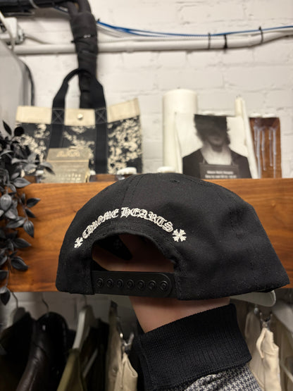 Chrome Hearts ‘CH’ Black/Grey Embroidered Logo Strap-Back Baseball Hat