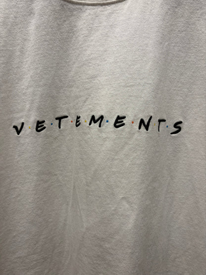 Vetements ‘Friends’ Parody Embroidered Logo White Oversized T-Shirt