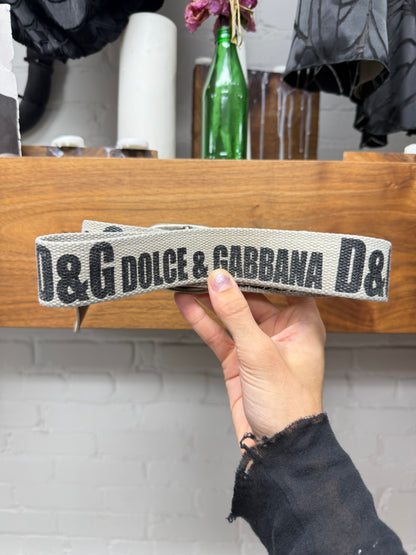 Dolce & Gabbana Canvas/Leather ‘D&G Spell Out’ Logo Belt