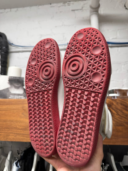 Maison Margiela ‘Future’ White Leather/Red Sole High Top Sneakers