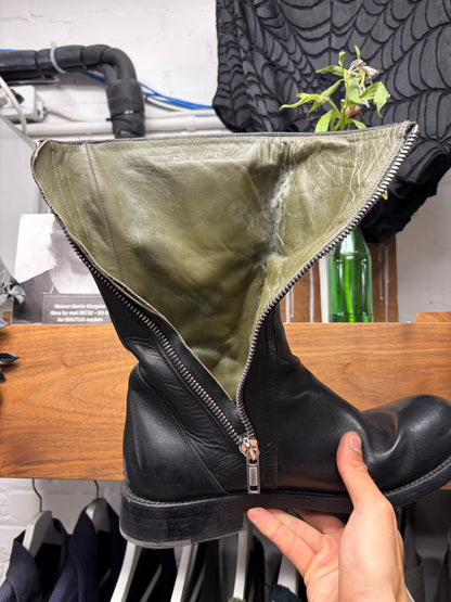Rick Owens ‘Creeper’ Black Leather ‘Goodyear Sole’  Combat Boots