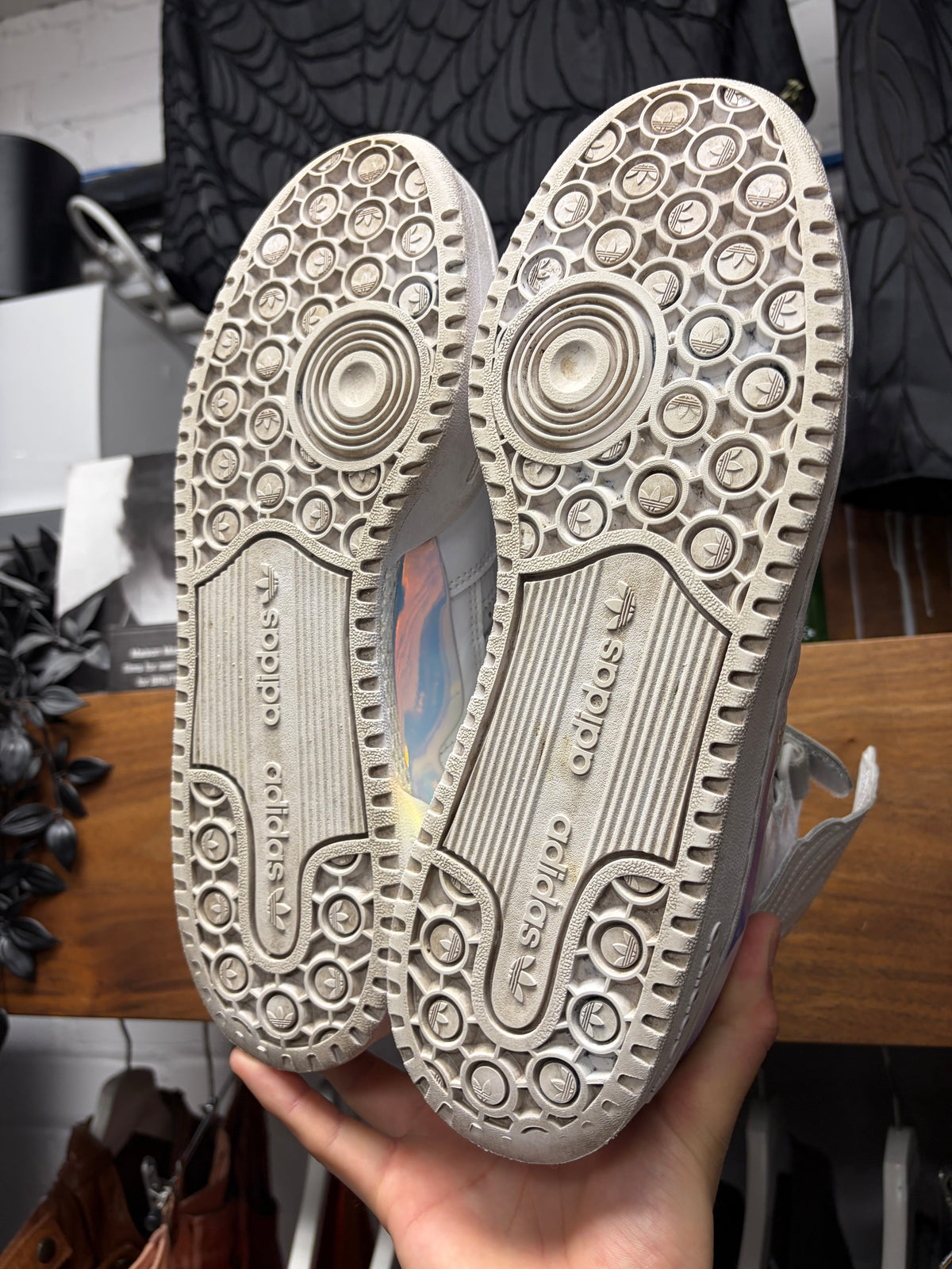 Jeremy Scott x Adidas ‘Wings 4.0’ Opal White ‘Forum’ High Top Sneakers