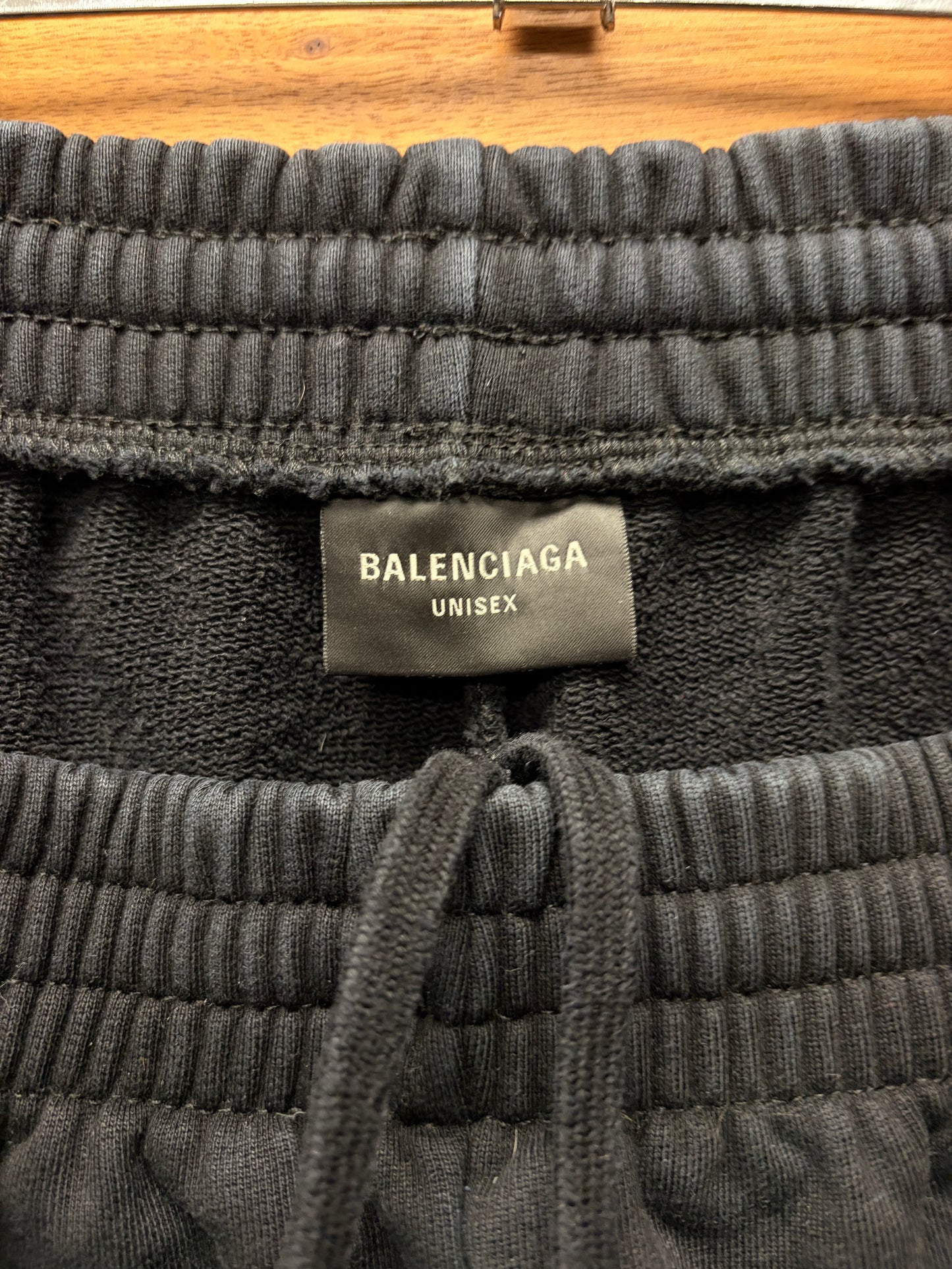 2020 Balenciaga ‘Campaign Logo’ Wide Leg Black Sweatpants