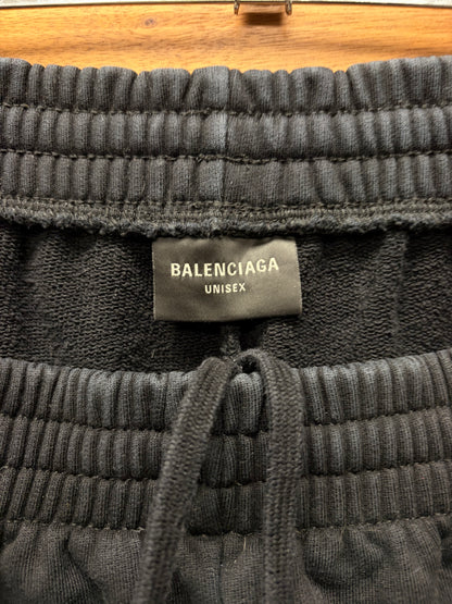 2020 Balenciaga ‘Campaign Logo’ Wide Leg Black Sweatpants