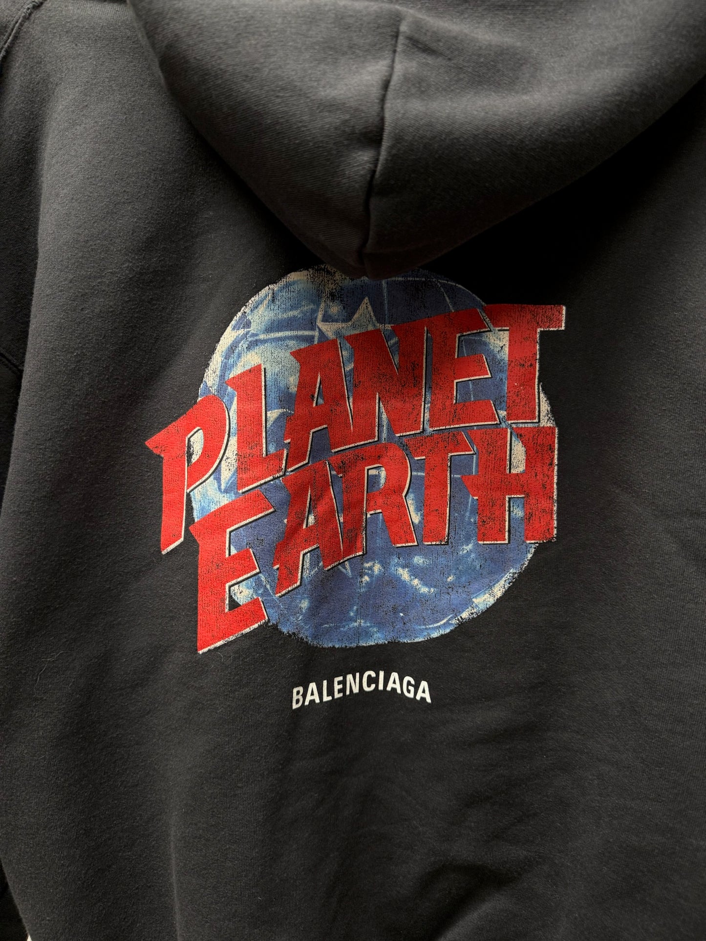 AW2024 Balenciaga ‘Planet Earth’ Hard Rock Cafe Bootleg Black Zip-Up Hoodie