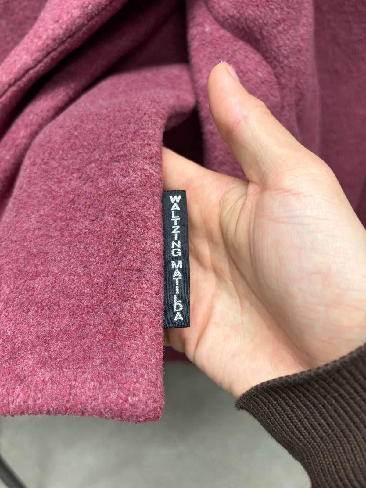 Kapital ‘Kesa’ Rustic Red Fleece Scarf Wrapped Pullover Hoodie