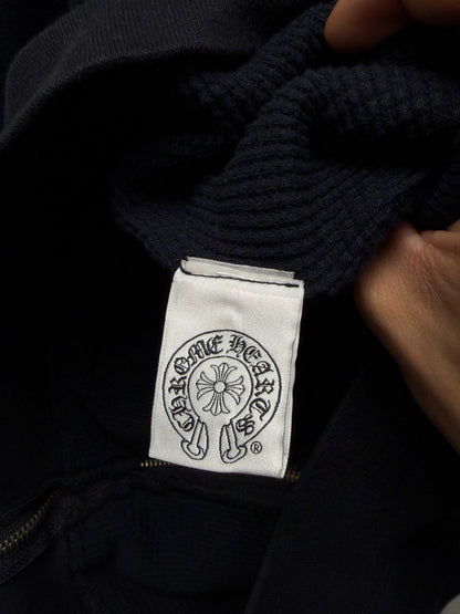 Chrome Hearts Thermal Lined ‘American Flag’ Black Zip-Up Hoodie