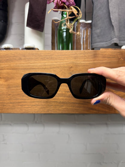 Prada ‘Symbole’ PR 17WS Black Glossy Acetate Sunglasses
