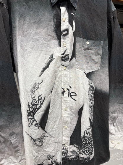 AW18 Vetements ‘Marilyn Manson’ Unsafe Black Button Up Shirt