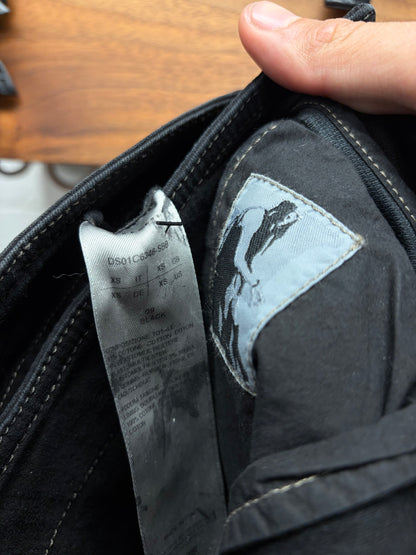 Rick Owens Double Layered ‘Aircut’ Waxed Black Denim Skirt