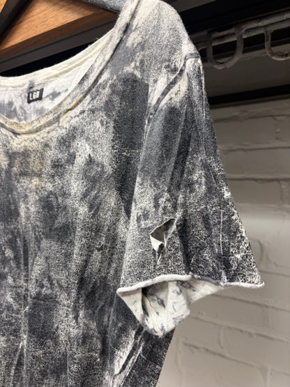 L.G.B. Thrash Distressed ‘Smoke Wash’ Grey Cotton T-Shirt