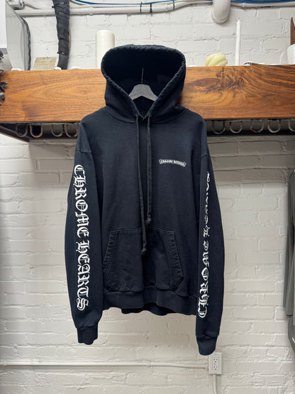 Chrome Hearts Black ‘Scroll Logo’ Pullover Drawstring Hoodie